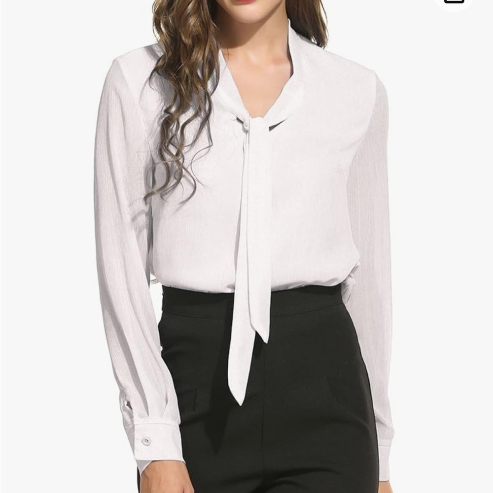 White Blouse - PERFECT for office & under a blazer - XL